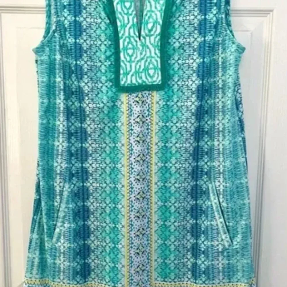 Cabana Life Coastal Cottage Sleeveless Dress UPF 50+ - Size Large - Picture 1 of 8